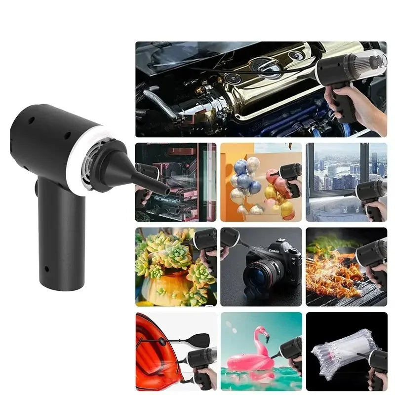 9000Pa Wireless Car Vacuum Cleaner — USB Charging, Wet & Dry, 120W