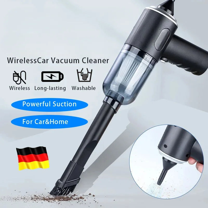 9000Pa Wireless Car Vacuum Cleaner — USB Charging, Wet & Dry, 120W